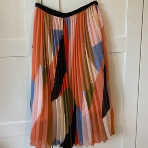 Anthropologie Pleated Colourblock Midi Skirt